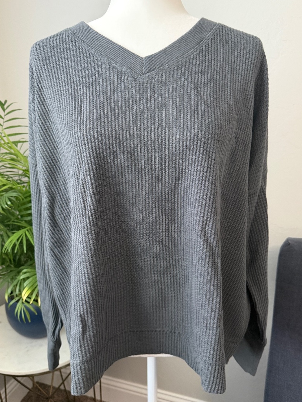 J. Jill Relaxed Long Sleeved Waffle Knit Top - Sz L - NWT